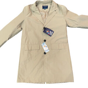 Harry Brown Men's Single Breasted Trench Raincoat Coat in Stone | Size M NEW